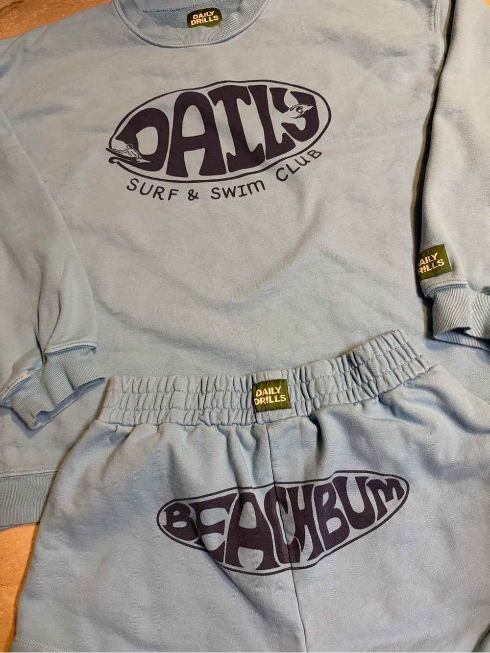 Daily Drills Beach Bum Oversized Surf & Swim Crew and Super Shorts in Malibu - Picture 3 of 8